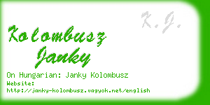 kolombusz janky business card